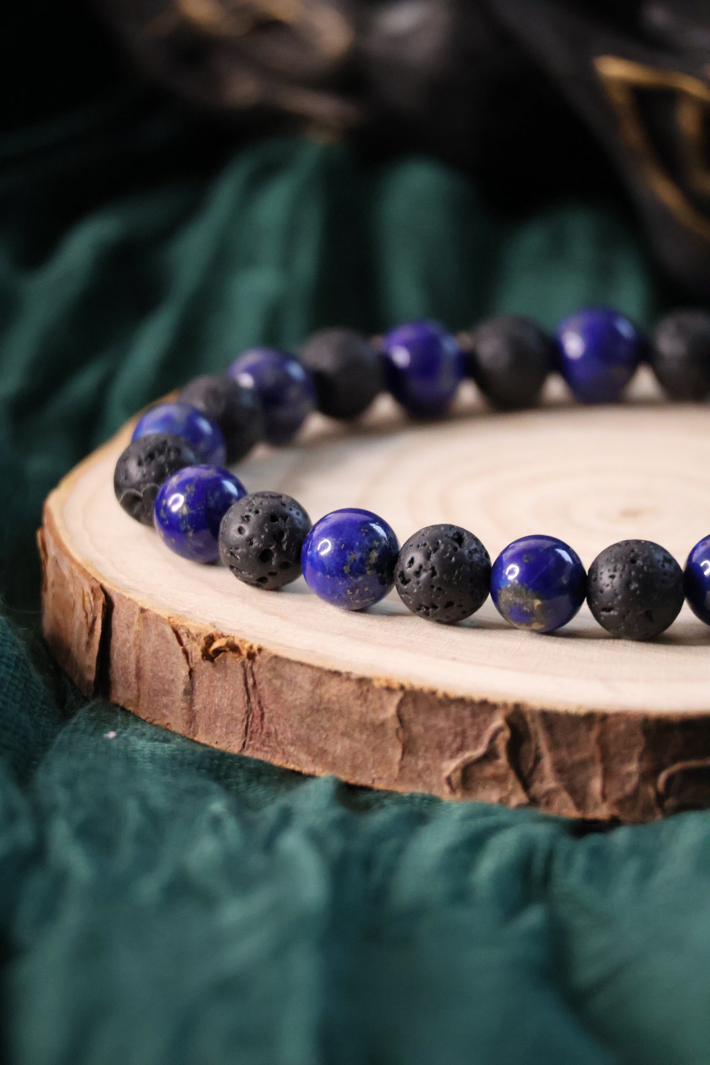Bracelet Lave et Lapis-Lazuli