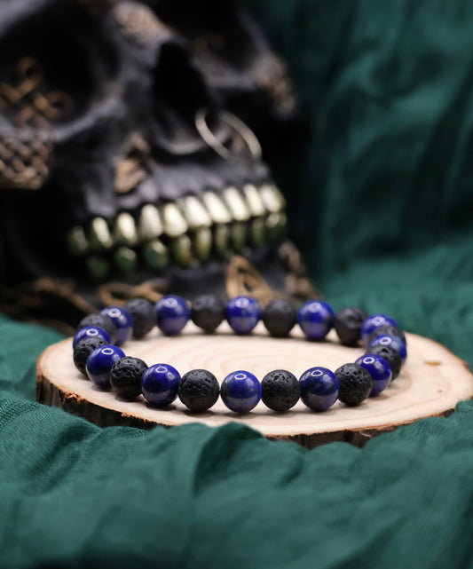 Bracelet Lave et Lapis-Lazuli